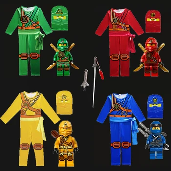 Karšto Parduoti Ninjago Cosplay Kostiumai, Berniukas Jumpsuits Rinkiniai LEGOed Helovinas Kalėdų Vakarėlį Drabužius Ninja Superherojų Kostiumai Streetwear
