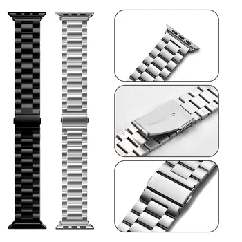 Nerūdijančio Plieno, Apple Watch Band 42mm 38mm Serijos 6 5 4 3 2 Pakeitimo iWatch Dirželis Metalo Diržo watchband 44mm 40mm