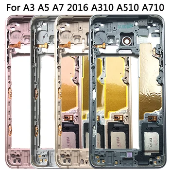 Samsung Galaxy A3 A5 A7 2016 Atgal Baterijos Dangtelis + Priekiniai Artimųjų Rėmo Atveju Pakeisti Orlaivį A310 A510 A710 Pilnas Korpusas