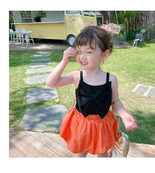Mihkalev Candy Spalva 2020 Vaikai Summet Drabužius Lankas Baby Girl Diržas Marškinėlius Ir Viršūnių 2 3 4Year Vaikų underwaist Tee Drabužiai