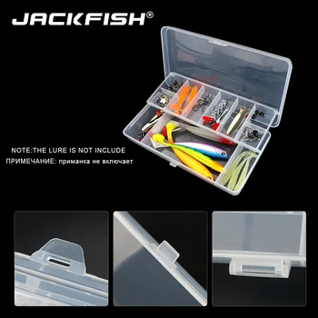 JACKFISH Double Push PVC Žvejybos Reikmenys Lauke Masalas Suvilioti Kabliukų Dėžutę Masalas 5 Skyrelio Žvejybos Įrankis Spręsti Rūšiavimo Langelį Pesca