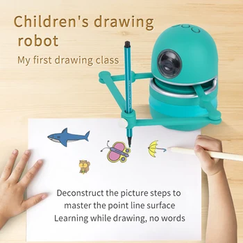 LANDZO Quincy Karšto Magija Q Piešimo Robotas Įspūdį Žaislai Vaikams Studentų Mokymosi Atkreipti Priemonė, Berniukams, Mergaitėms, Vaikams, Švietimo Žaislas Dovana
