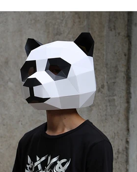 3D Popieriaus Kaukė, Panda Mados Gyvūnų ir Žaidimo Vaidmenų Kostiumas 