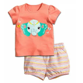 Naujas mergaitės berniukai medvilnės pižama trumpomis rankovėmis nustatyti vaikai gyvūnų dinozaurų gėlių kūdikis sleepwear vasaros pižamos naktiniai drabužiai vaikams 1-7Y