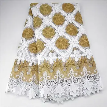 2020 Karšto pardavimo siuvinėjimo akmenys Afrikos nėrinių medžiaga aukštos kokybės, suknelė aukso balta nuotakos Nigerijos, prancūzijos tiulio nėrinių guipure