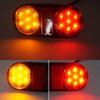 2VNT 14 LED Sunkvežimių Priekabos Automobilių Valtis Karavanas Galiniai Žibintas Stabdžių Žibintas Raudonas Geltonas Įspėjamasis Indikatorius Stop Žibintas užpakalinis žibintas 12/24V