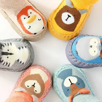 žiemos medvilnės baby anti slip kojinės naujagimiams Kūdikiams, mergaitė, berniukas, vaikai, vaikams, vaikiška naujagimių kojinių, batų mielas spausdina