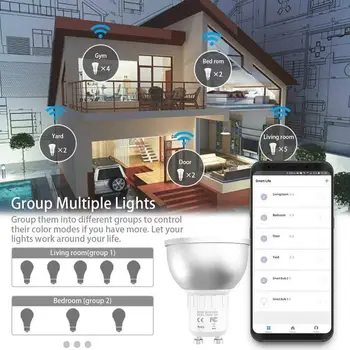 WiFi Smart LED Lemputė 5W RGBCW Pritemdomi Lempos Smart Gyvenimo Nuotolinio Valdymo Lemputės Darbo su Alexa/ 