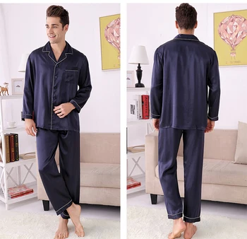 Vasarą mulberry šilko pižama vyrams kietas ištaigingas dėvėti&sleepwear drabužius, namų kostiumas vyras