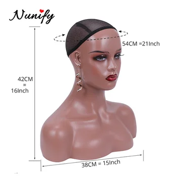 Nunify Manekeno Galvos Stovėti Su Peties Black Žmonių Odos Perukas Ekranas Galva Perukai Ekranas Moterų Modelis Smėlio Juoda Spalva