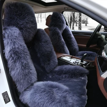 2020 m. Aukštos Kokybės Australijos Vilna Automobilių Sėdynės Padengti Kailinius Žiemą Šiltas Natūralios Vilnos Sėdynės Pagalvėlės, 1 VNT Balto Priekinės Automobilių Sėdynės Padengti