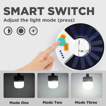 LED Žibintas Įkraunamas Led Lemputė Lampada USB Saulės Energijos Lauko Kabinti Naktį Šviesos Rinkos Žvejybos Kabinti Stovykla Avarinės Šviesos