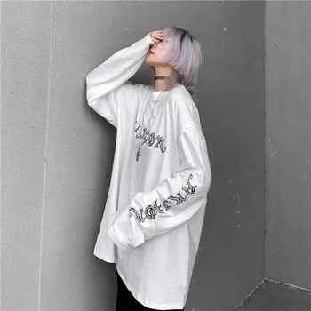 NiceMix Animacinių filmų Siaubo Grafinis T-shirt Moteris Simbolių Spausdinti Prarasti Punk Japonijos T Marškiniai Megztinis Viršuje Harajuku Gatvėje Tees