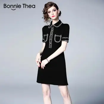 Bonnie Thea Tikrasis vietoje vasaros stilius mažas kvepalų Hepburn slim Romos suknelė