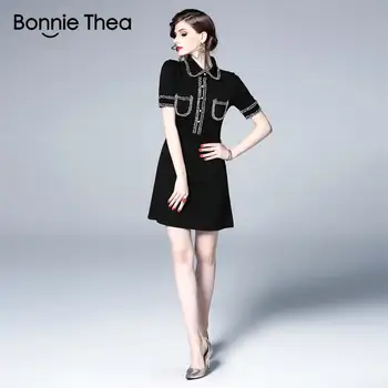 Bonnie Thea Tikrasis vietoje vasaros stilius mažas kvepalų Hepburn slim Romos suknelė