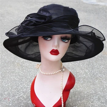 Nemokamas Pristatymas Vasaros Skrybėlę Moterų Platus Kraštų Saulės Skrybėlę Vestuvių Bažnyčioje Jūros Paplūdimys Skrybėlės Moterims Floppy Ponios Skrybėlę