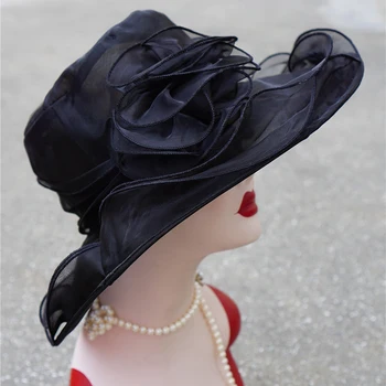 Nemokamas Pristatymas Vasaros Skrybėlę Moterų Platus Kraštų Saulės Skrybėlę Vestuvių Bažnyčioje Jūros Paplūdimys Skrybėlės Moterims Floppy Ponios Skrybėlę