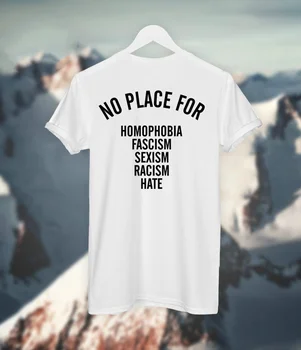 Ne Vieta Dėl Homofobijos Fašizmu, Rasizmu, Seksizmu Neapykantos T-shirt Feminizmo Marškinėliai Tumblr Marškinėliai LGBT marškinėliai