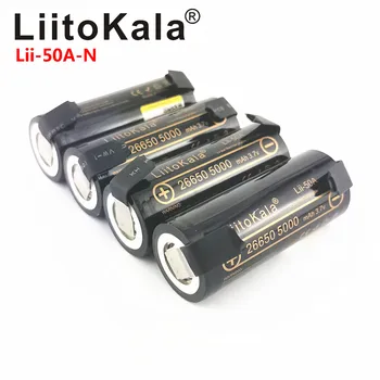 LiitoKala Lii-50A 26650 5000mah 26650-50A Li-ion, 3,7 v Įkrovimo Baterija (akumuliatorius Žibintuvėlį 20A +PASIDARYK pats Nikelio lakštai