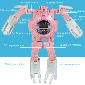 Robotas Transformacijos Laikrodis Žaislas Mecha Robotas Elektroninių Žiūrėti Vaikams, Sporto Animacinių Filmų Laikrodžiai Vaikams Kalėdų Dovanos
