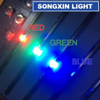 100vnt SMD 3528/6028 RGB LED Bendro Anodo SMT Chip Trispalvė (Red Green Blue) 1210 Spindi žemyn Šviesos Diodų Lempos