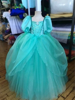 Naujųjų Metų Undinėlės Kostiumas Helovinas Vaikas Princesė Arielis Purus Suknelė Mergina Žalia Sluoksniuotos Rankovėmis Suknelė Gimtadienio Suknelė Kūdikių