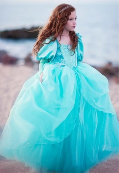 Naujųjų Metų Undinėlės Kostiumas Helovinas Vaikas Princesė Arielis Purus Suknelė Mergina Žalia Sluoksniuotos Rankovėmis Suknelė Gimtadienio Suknelė Kūdikių