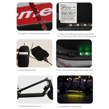 Sulankstomas LED Juostelės Žibintuvėlis Baras Lempa Xiaomi Mijia M365 Elektrinis Motoroleris, Riedlentė Naktį Dviračių Saugos Dekoratyvinės Šviesos
