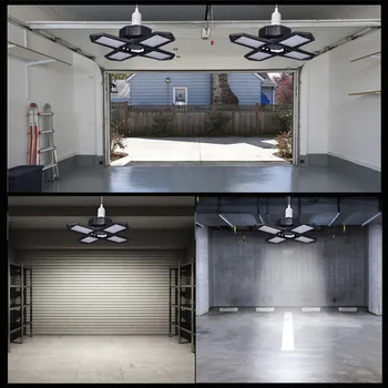 200W Garažas LED Lemputė 4 Peiliukai Sandėlyje Reguliuojamas Kampas Lankstymo PC Lempa lempos atspalvis Garažas, Dirbtuvės