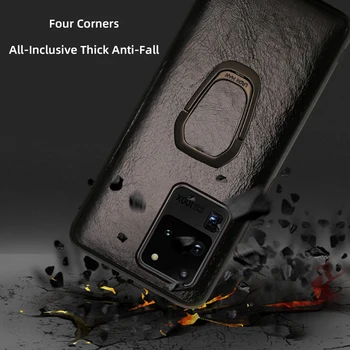 Odinis Telefono dėklas Samsung Galaxy S20 FE atveju s20 plius karvės odos Dangtelis 20 Pastaba Ultra Magnetinis stendas Atveju