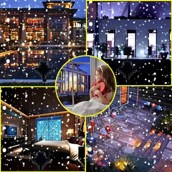 Thrisdar LED Kalėdų Snaigės Šviesos Snowfalling Projektoriaus Lempa Sniego Efektas Dėmesio Lauko Namuose Šventė Šalies Scenos Šviesos
