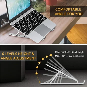 Ergonomiškas Lankstaus Veidrodėliai Reguliuojamo Aukščio Aliuminio Sulankstomas Nešiojamų Padarinių Desktop Laptop Notebook Turėtojas Stove Stendas