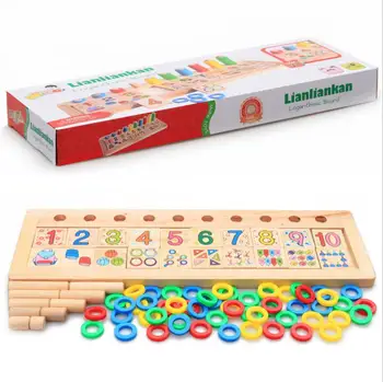 Vaivorykštė spurgos logaritminis valdybos žaislai vaikams, medienos ruošiniai švietimo žaislas matematikos medinės dėlionės, žaislų vaikams naujovė dovana