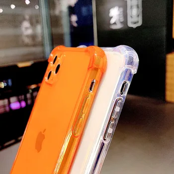 10vnt Fluorescencijos Aišku, atsparus smūgiams Telefono dėklas Skirtas iPhone 12 Mini Pro 11 Max XS XR X 6 7 8 Plius Saldainiai Spalvos Minkštos TPU Galinį Dangtelį