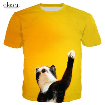 Mados Naujų Vasaros Katė Marškinėliai trumpomis Rankovėmis Pagrindinio Marškinėlius Moterų Negabaritinių T Shirts Mielas Kačiukas 3D Spausdinimo Vyrams, Moterims, Madinga T-shirt