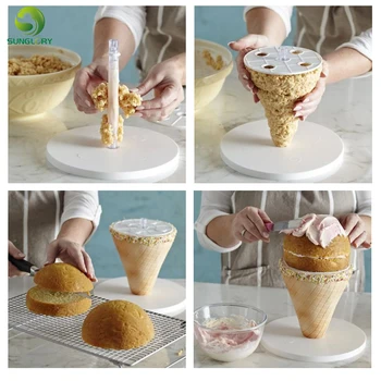 Pakopų Ir Sričių Tortas Rėmo Rinkinį Anti-Gravity Cake Kit, Kad Lengva Kelių Skirtingų Pyragaičių Vestuvių Pyragas Apdaila Stovėti Kepimo Įrankis