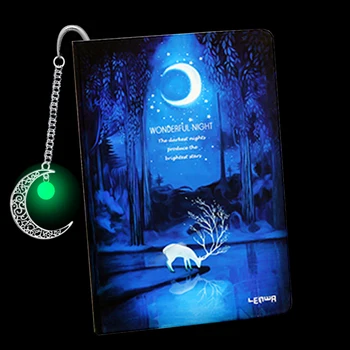4 VNT Tuščiaviduriai Half Moon Metalo Žymos Šviesos Magija Švyti Natūralaus Akmens Šviesos Noctilucent Liuminescencinės Knyga/Planuotojas Sojos Luna