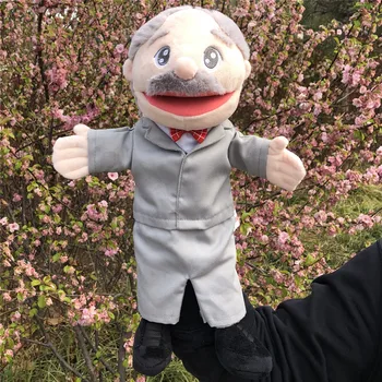 30cm Profesorius Dr. Mokytojų Mielas burną gali judėti Handdoll Parodyti Ranka ir Lėlių ventriloquial lėlės Vaikams dovanų Drabužiai