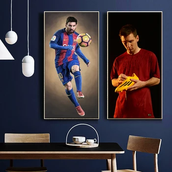 Futbolo Leo Messi Retro Plakatų Ir Grafikos Didelės Drobės Tapybos Sienos Menas Namų Puošybai Nuotraukas Kambarį Miegamojo Puošimas