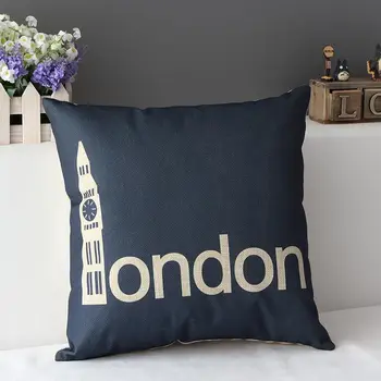 Londono pagalvės dangtelis, miestas animacinių filmų Maskvos Amsterdamo, Romos, Paryžiaus orientyras pastatų mesti pagalvės užvalkalą užvalkalas didmeninės