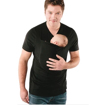 Kūdikio nešynė Wrap Viršuje Tėtis Ir Mama Marškinėliai laisvų Rankų Oda-prie-Odos Kengūros Priežiūros Nėščia T-Shirts Nuraminti Rankovių TShirts
