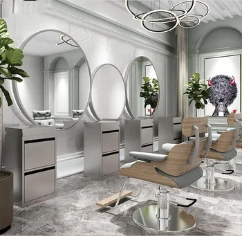 1pc Didelis dydis salonas veidrodis individualų led šviesos šukuosenų stiliaus stotis prie sienos tvirtinamas grožio veidrodis