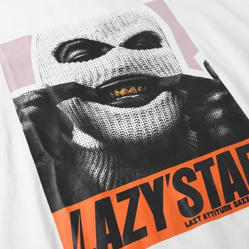 Hip-Hop Kaukė Klounas Atspausdintas T Shirt Mens Harajuku Mados Vyras Trumpas Rankovės 2020 Atsitiktinis Vatos Pagaliukai Tees Streetwear