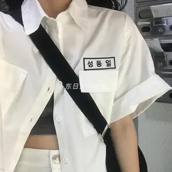 NiceMix dviejų dalių trumparankoviai bendras marškinėliai, sijonas Kostiumas Vieną Mygtuką, Pasukite Žemyn Apykaklės Palaidinė Mini Sijonai Vasaros Japonijos moterys
