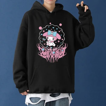 Harajuku animacinių filmų mielas ir juokingas spausdinti ilgomis rankovėmis megztinis hoodie viršūnes rudenį ir žiemą gatvės drabužiai, O-kaklo saldus mergina hoodie