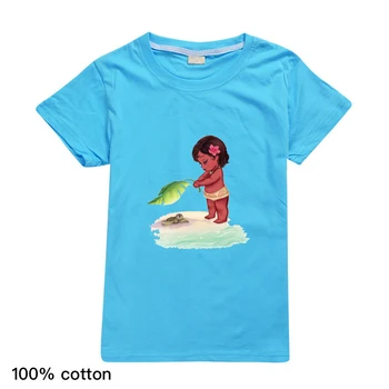 Kawaii Drabužius, Kūdikių Mergaitės Moana Medvilnės Animacinių Filmų Grafika T Shirts Filė Gyvūnų Vaikams Gimtadienio Marškinėlius Tee Vaikų Viršūnės