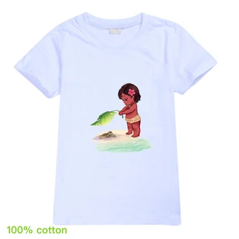 Kawaii Drabužius, Kūdikių Mergaitės Moana Medvilnės Animacinių Filmų Grafika T Shirts Filė Gyvūnų Vaikams Gimtadienio Marškinėlius Tee Vaikų Viršūnės