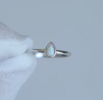 Aukštos kokybės papuošalų 925 sterlingas sidabro matal ašarų lašas opal Etsys minimalus papuošalai lašas laivybos 925 sidabro opalas žiedas