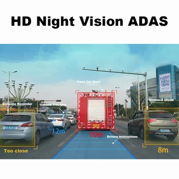 ADAS Automobilių DVR USB WIFI Brūkšnys Cam Automobilio Radijo Full HD 1080P Automobilių Kameros Recoder Naktinio Matymo Automobilių DVR Automobilinis Vaizdo Stebėjimas