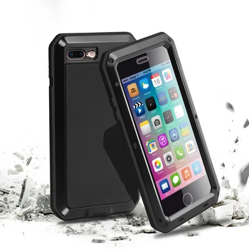 Sunkiųjų Apsaugos Doom Metalo Šarvai Aliumininiai Telefono dėklas skirtas iPhone 6 7 8 Plus X XS XR Dulkėms atsparus smūgiams Dangtis